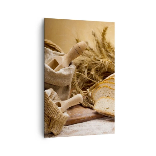 Canvastavla - Bild på duk - Skivat bröd - 80x120 cm
