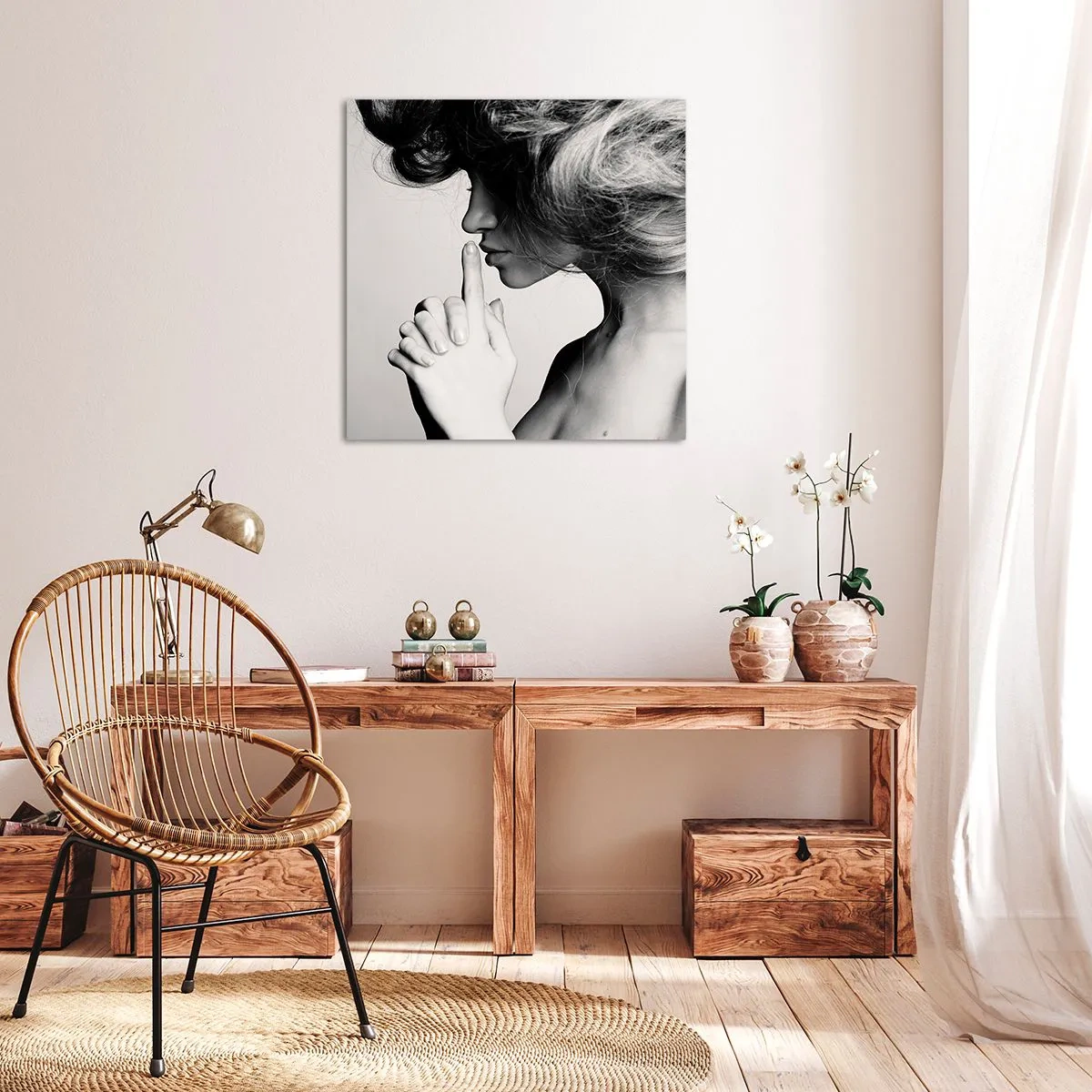 Canvastavla - Bild på duk - Lyssnar på sig själv - 40x40 cm