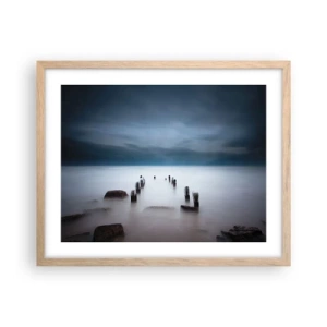 Affisch i ram av ljusek - Fundersam sjö - 50x40 cm