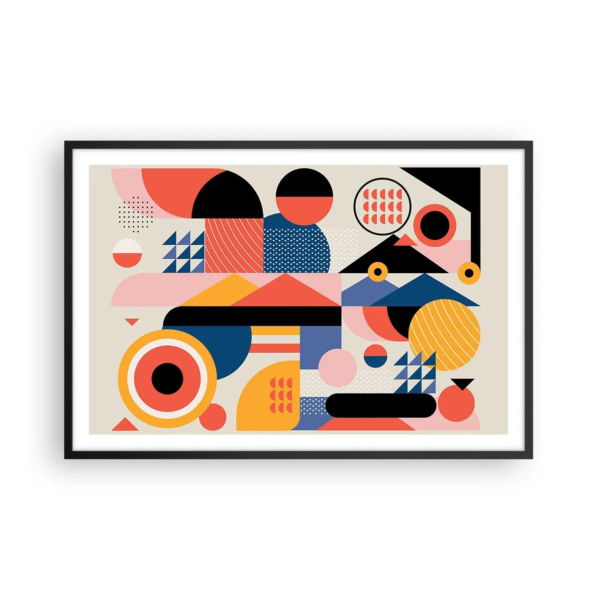 Affisch i svart ram - Komposition: Lek - 91x61 cm