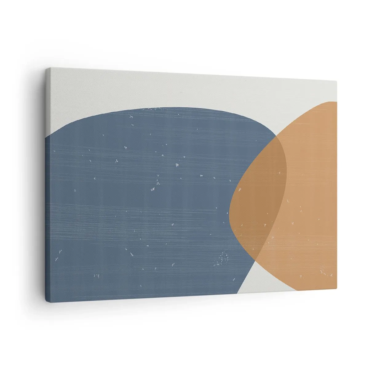 Canvastavla - Bild på duk - En minimalistisk geometrisk komposition i nyanser av blått och orange. - 70x50cm - Ovaler och influenser - Modern väggdekoration för vardagsrum och sovrum ARTTOR