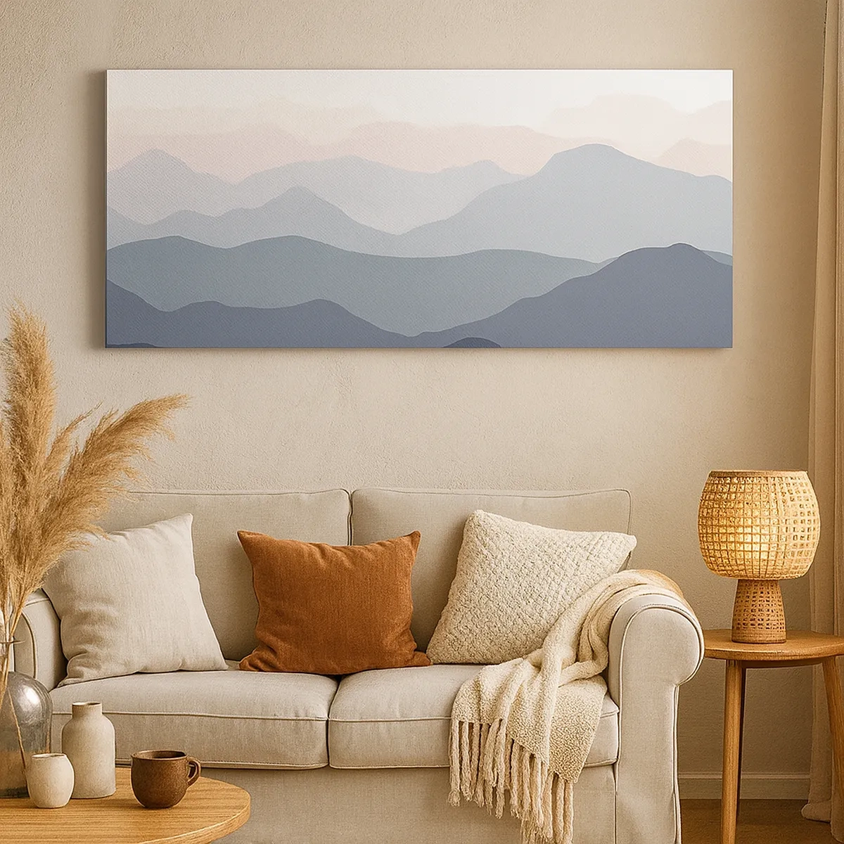 Canvastavla - Bild på duk - Fjällens vågor - 30x30 cm