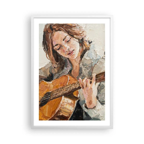 Affisch i vit ram - Konsert för gitarr och en flickas hjärta - 50x70 cm