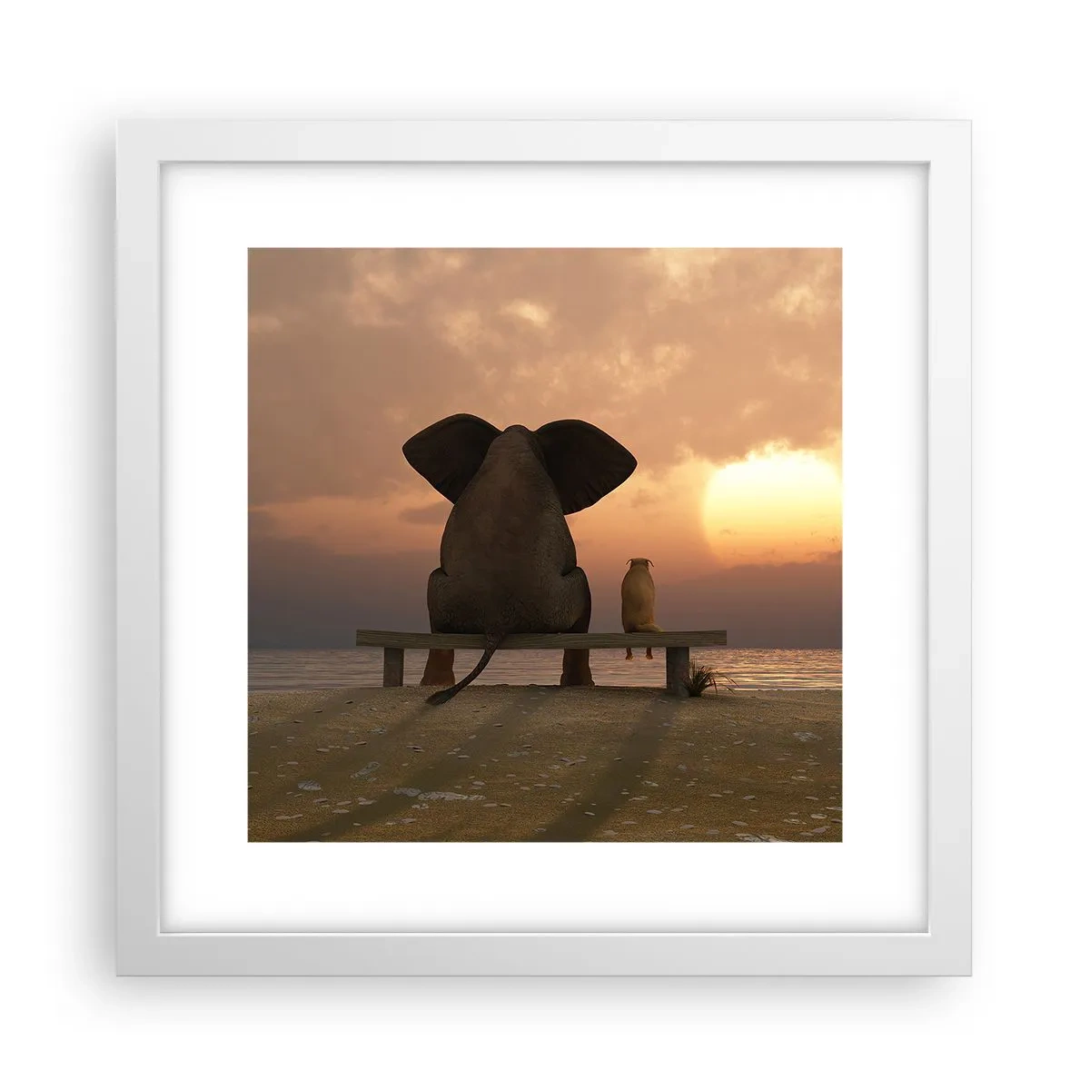 Affisch i vit ram - Det är bra att vara tyst tillsammans - 30x30 cm