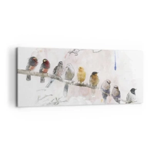 Canvastavla - Bild på duk - Bevingat möte - 100x40 cm