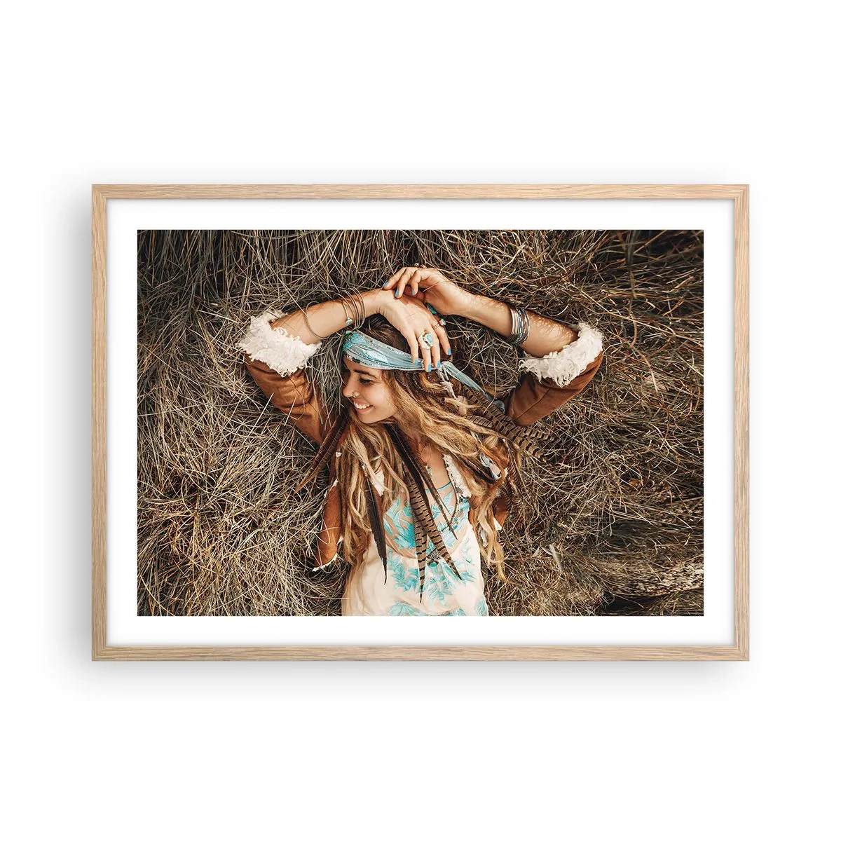 Affisch i ram av ljusek - På väg till kärlekens sommar - 70x50 cm