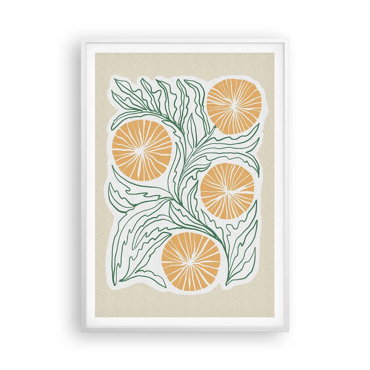 Affisch i vit ram - Etniskt med en touch av abstraktion - 70x100 cm