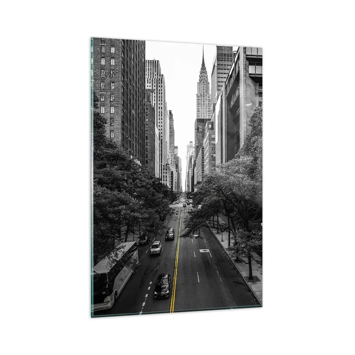 Glastavla - Bild på glas - En morgon i New York - 80x120 cm
