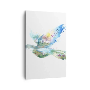 Canvastavla - Bild på duk - På naturens vingar - 80x120 cm