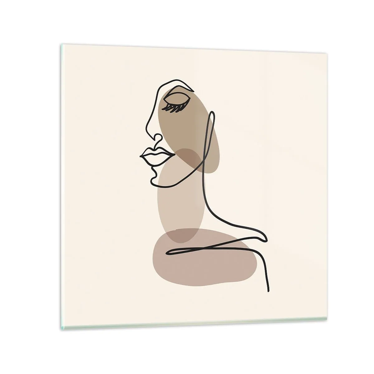 Glastavla - Bild på glas - Lyssnar på sig själv - 40x40 cm