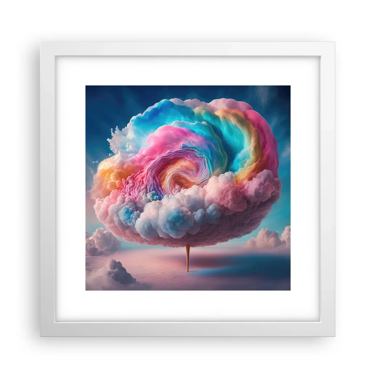 Affisch i vit ram - En dröm om en nöjespark - 30x30 cm