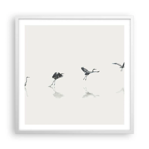 Affisch i vit ram - Fyra enkla steg - 60x60 cm