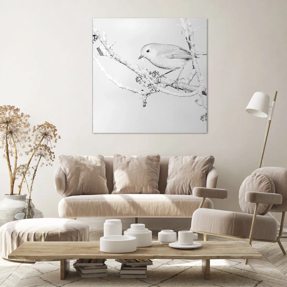 Canvastavla - Bild på duk - Vintermorgon - 70x70 cm