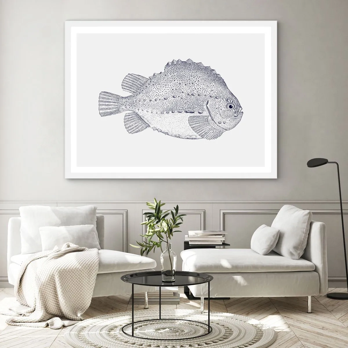 Affisch i vit ram - Till naturforskarens album - 91x61 cm