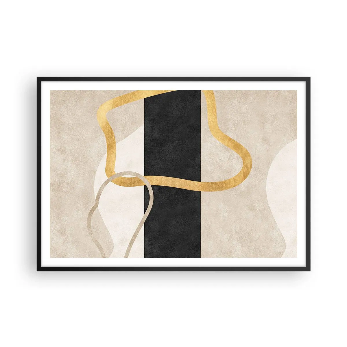 Affisch i svart ram - Slingrande former - 100x70 cm