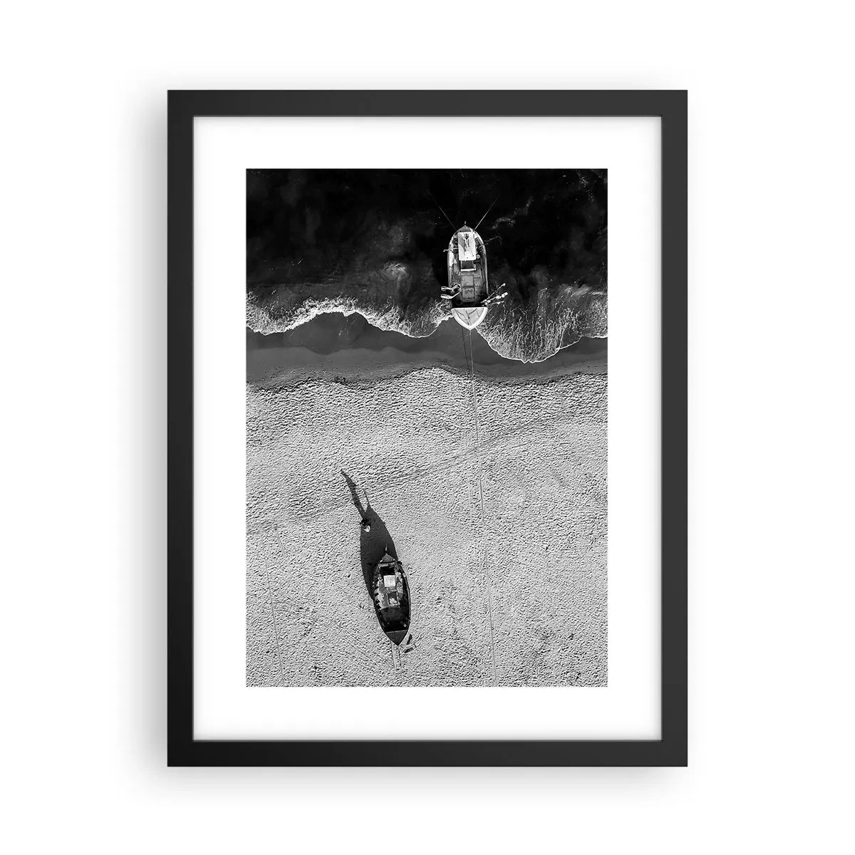 Affisch i svart ram - Fortfarande på stranden... - 30x40 cm