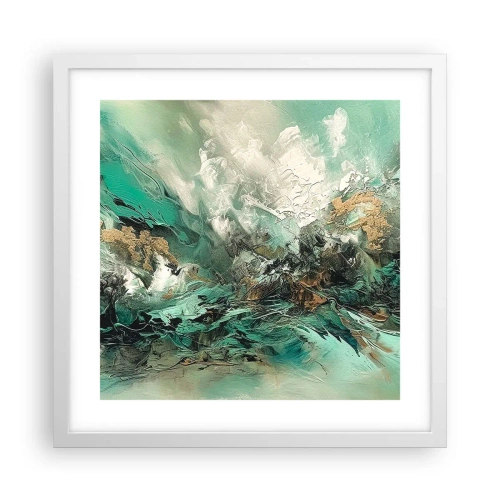 Affisch i vit ram - Smaragdsvart bränna - 40x40 cm