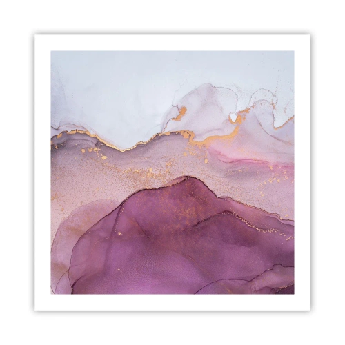 Affisch - Lila och violett vågor - 60x60 cm