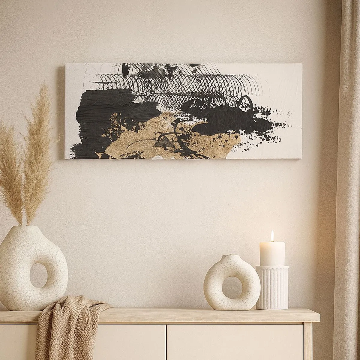 Canvastavla - Bild på duk - Komposition med passion - 100x40 cm