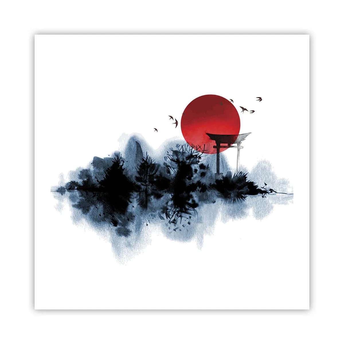 Affisch - Japansk utsikt - 60x60 cm