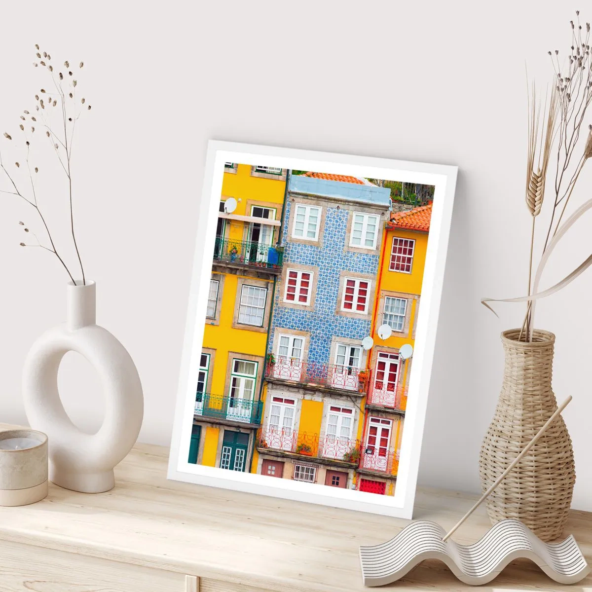 Affisch i vit ram - Gamla stans färger - 40x50 cm