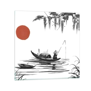 Glastavla - Bild på glas - Asiatisk eftermiddag - 30x30 cm