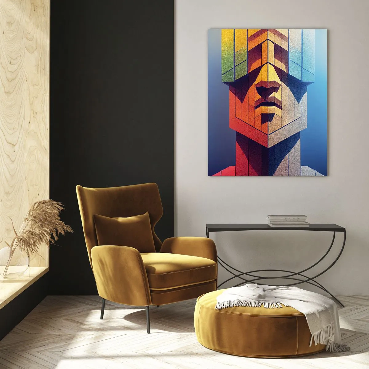 Glastavla - Bild på glas - En man med principer - 50x70 cm