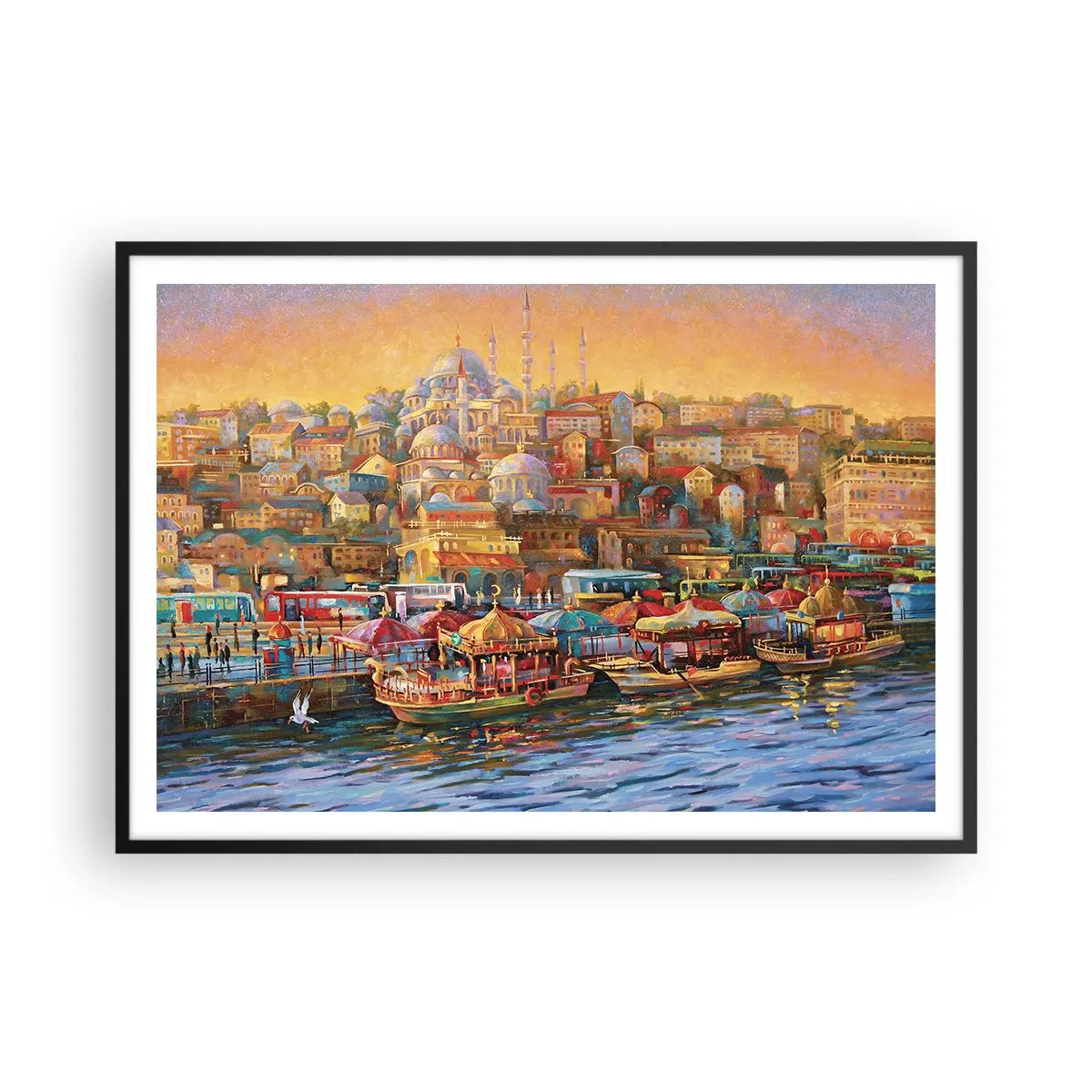 Affisch i svart ram - Istanbul-berättelse - 100x70 cm