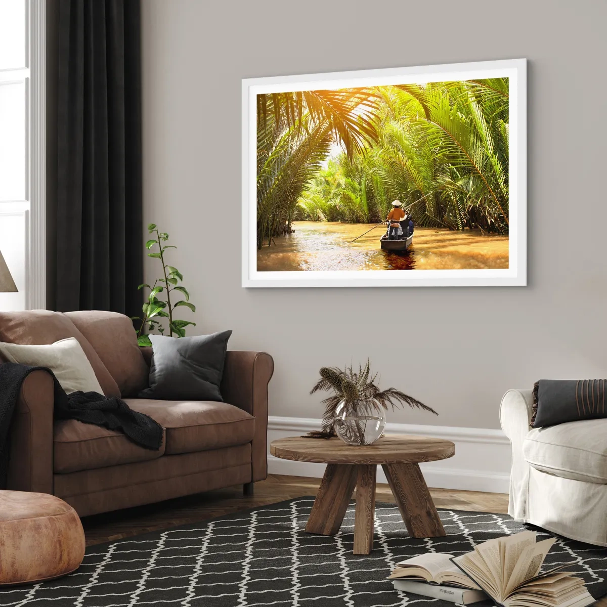 Affisch i vit ram - Genom en palmravin - 40x30 cm