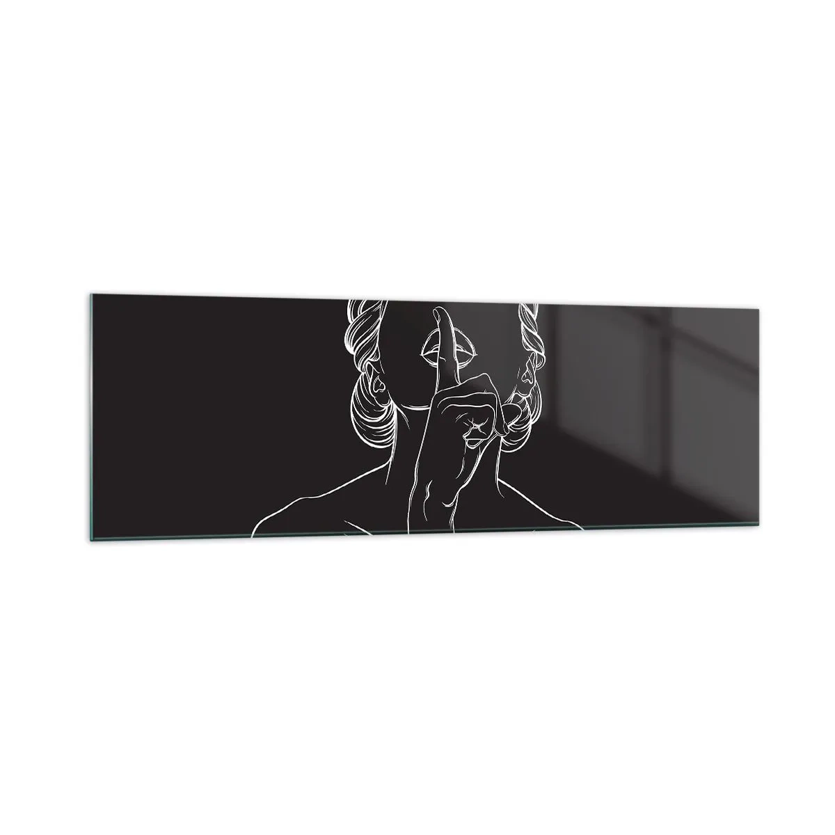 Glastavla - Bild på glas - Skönhet blommar i tystnad - 160x50 cm