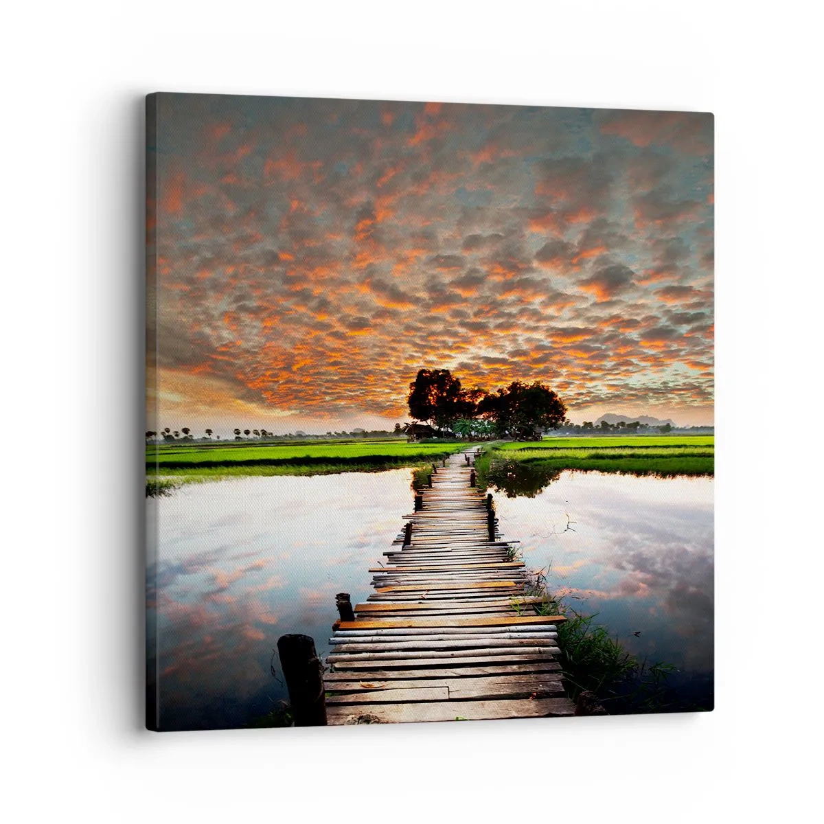 Canvastavla - Bild på duk - Fäll ut armarna - andas  - 30x30 cm