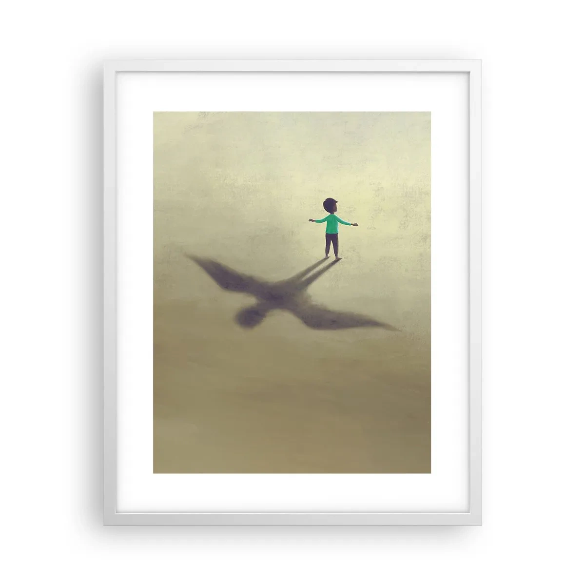 Affisch i vit ram - Framtidens hjälte - 40x50 cm