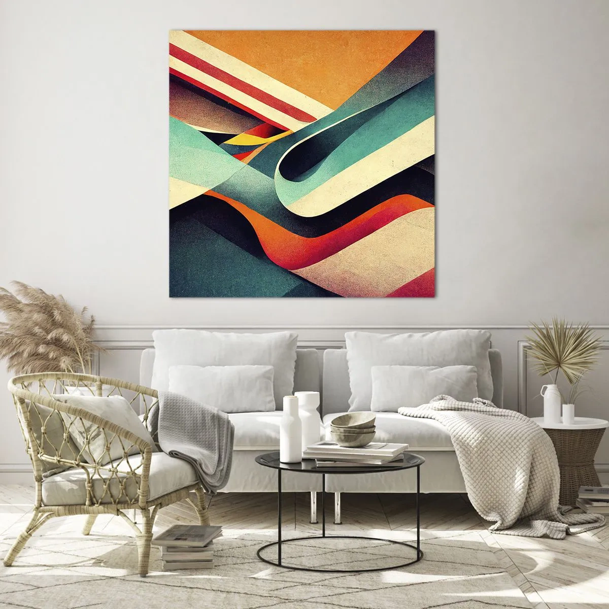 Glastavla - Bild på glas - Intensiv komposition - 40x40 cm