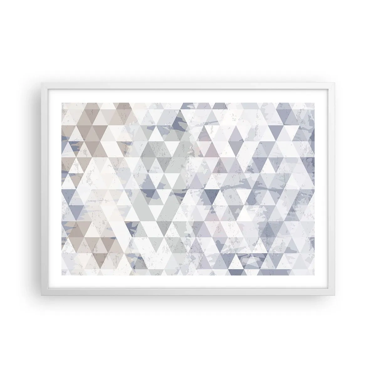 Affisch i vit ram - Trianglar - 70x50 cm