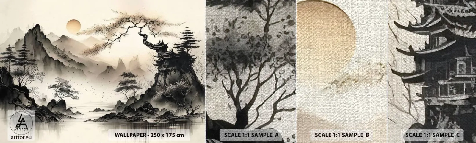 Provbit av fototapet Premium Canvas - Orientens unika charm - Asien, Japan, Se - 100x30 cm