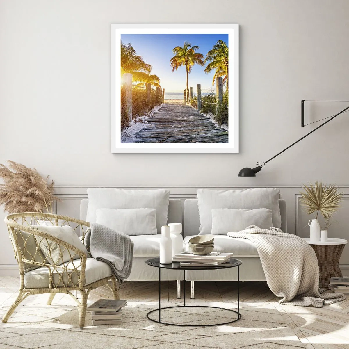 Affisch i vit ram - Raka vägen till paradiset - 30x30 cm