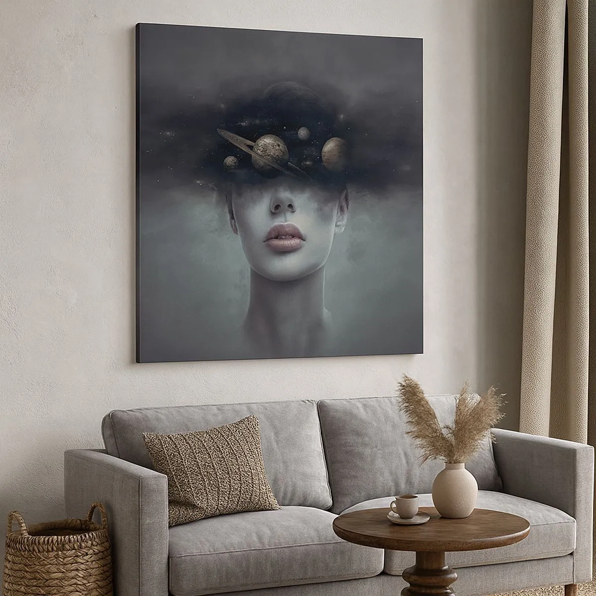 Canvastavla - Bild på duk - Och planeterna blir galna... - 30x30 cm