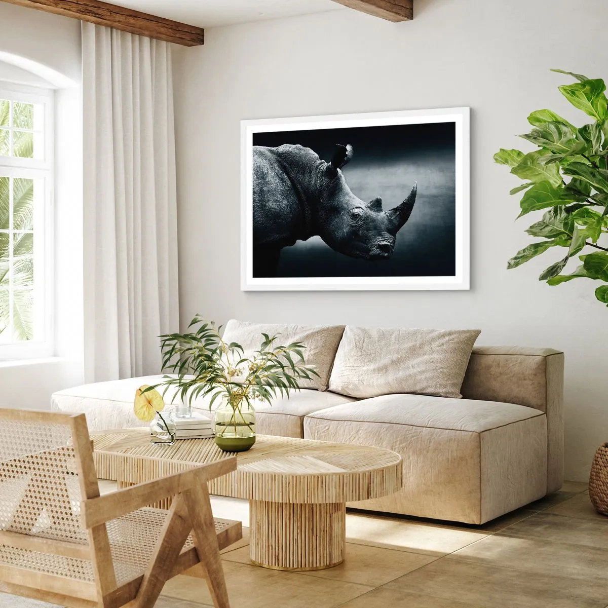 Affisch i vit ram - Höger profil - 100x70 cm