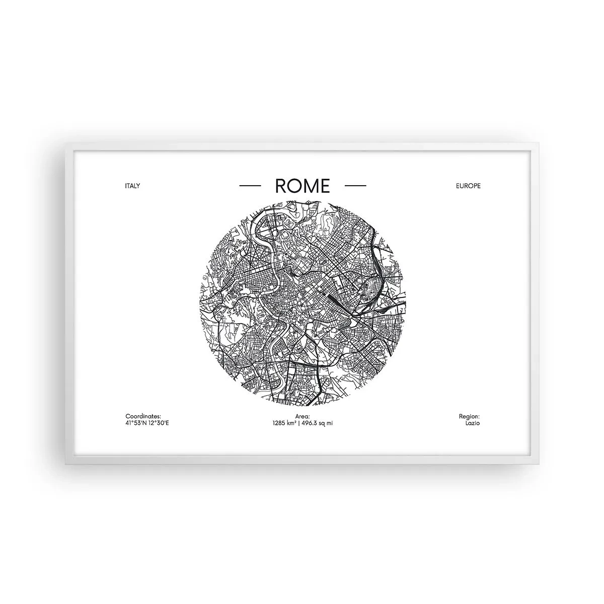 Affisch i vit ram - Roms anatomi - 91x61 cm