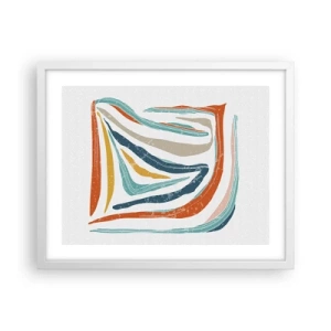 Affisch i vit ram - Vänligt leende abstraktion - 50x40 cm