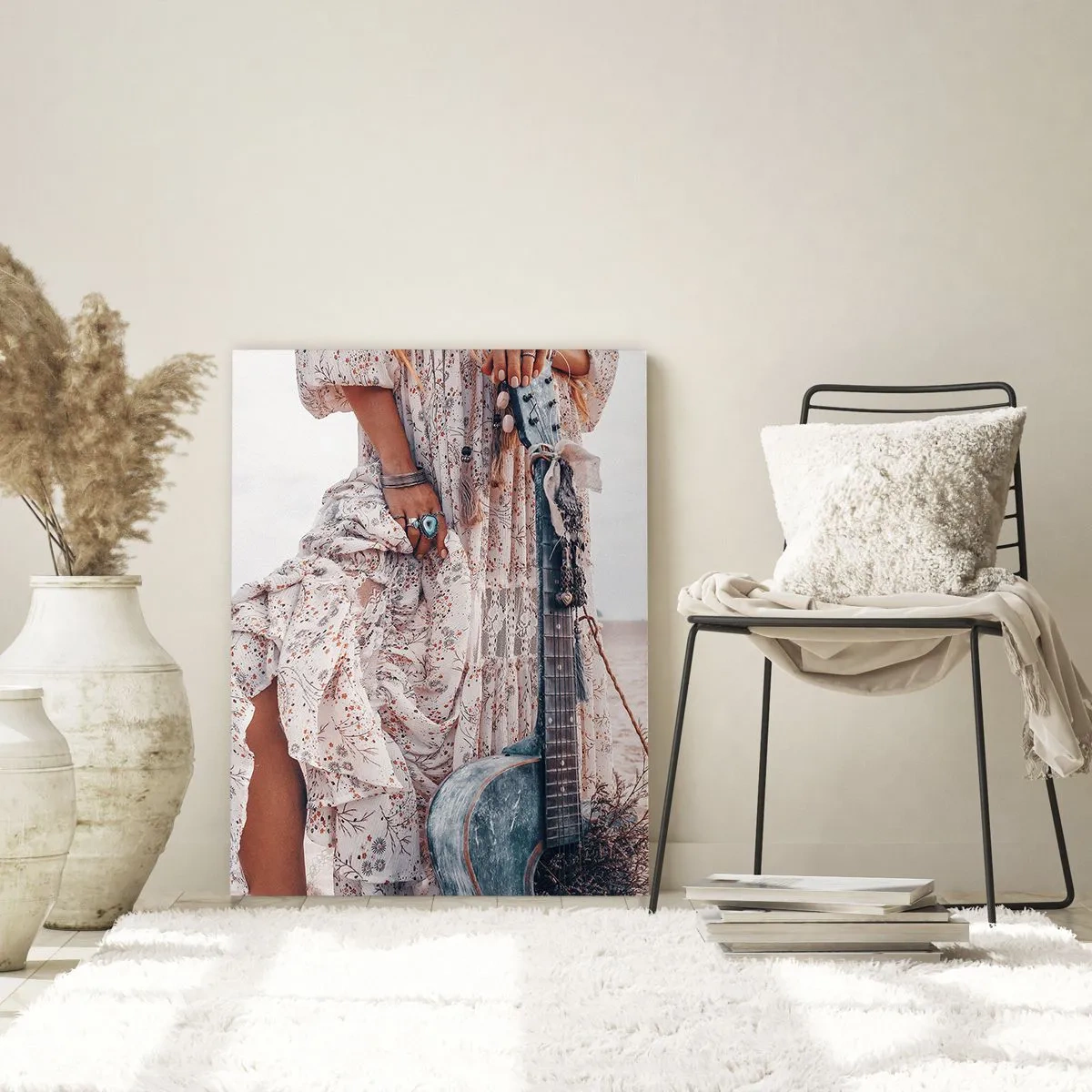 Glastavla - Bild på glas - Flower power på väg - 50x70 cm