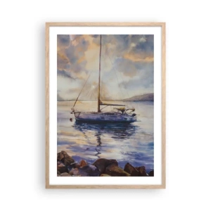 Affisch i ram av ljusek - Kväll i viken - 50x70 cm
