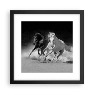 Affisch i svart ram - Frihetens galopp - 30x30 cm