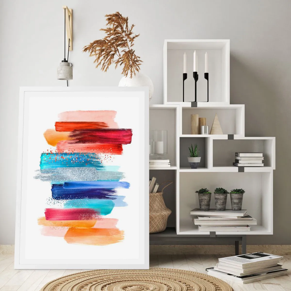 Affisch i vit ram - Upp och ner  - 61x91 cm