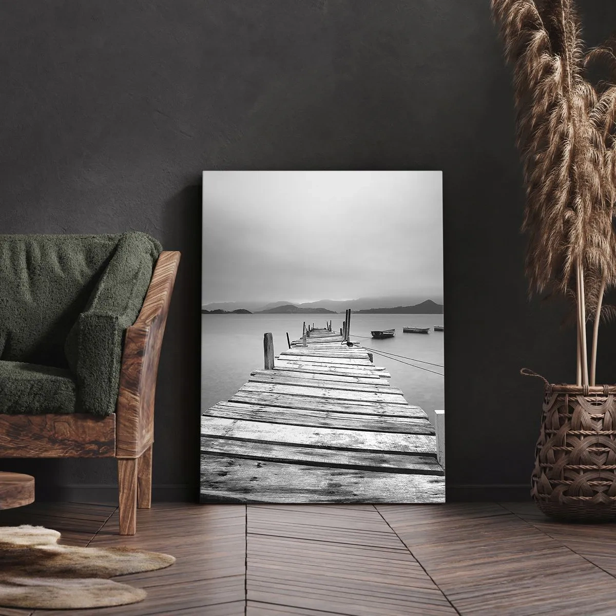 Canvastavla - Bild på duk - Bortom bergen och hav - 50x70 cm