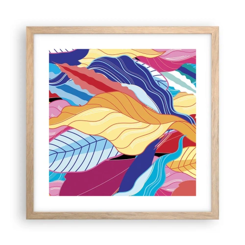 Affisch i ram av ljusek - Färgglad röra - 40x40 cm