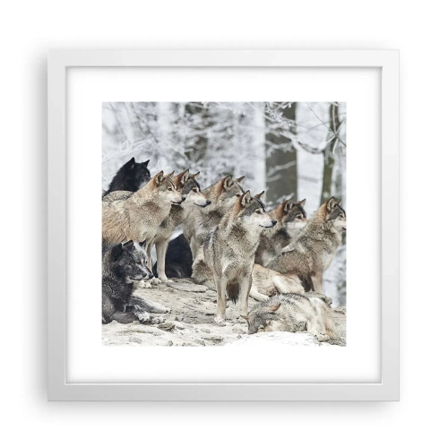 Affisch i vit ram - Familj och vänner - 30x30 cm