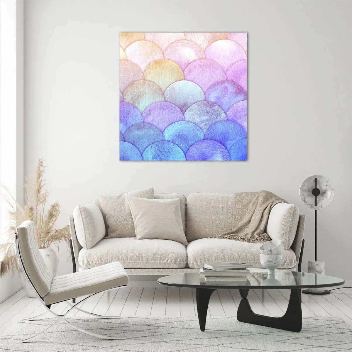 Glastavla - Bild på glas - Pärlskal - 70x70 cm