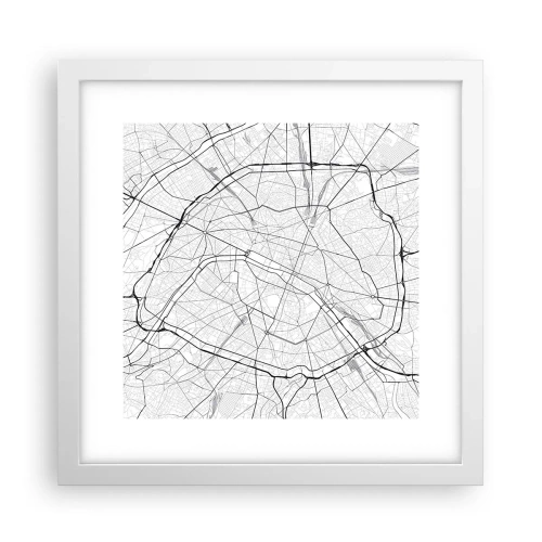 Affisch i vit ram - Paris blomma - 30x30 cm