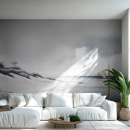 Fototapet Premium Canvas - Alltid tillsammans - Sanddyner, Strand, Hav - 400x280 cm